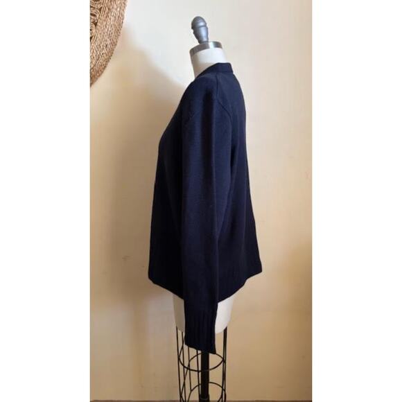 Rodier Paris Blue/Black Wool Blend Button Front Cardigan Sweater Size 46 L/XL - Picture 3 of 6